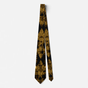 Gravata Diamante Dourado e preto irregular