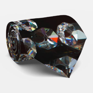 Gravata Diamantes Abstratos em Fundo Preto