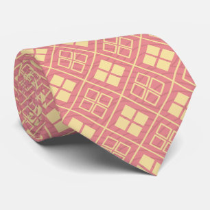 Gravata Diamond and Wave Pattern Gold Pink