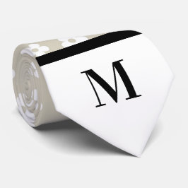 Gravata Disias brancas e pedras monograma