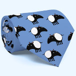 Gravata Divirta-se Tapir<br><div class="desc">Um design de Tapir malaio fofo sobre fundo azul, que pode ser mudado na Ferramenta Design. para amantes de animais e espécies selvagens ameaçadas. Arte original de Nic Squirrell.</div>