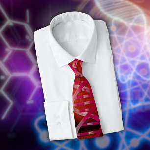 Gravata DNA ID Red Medical Science Geek Neck Tie