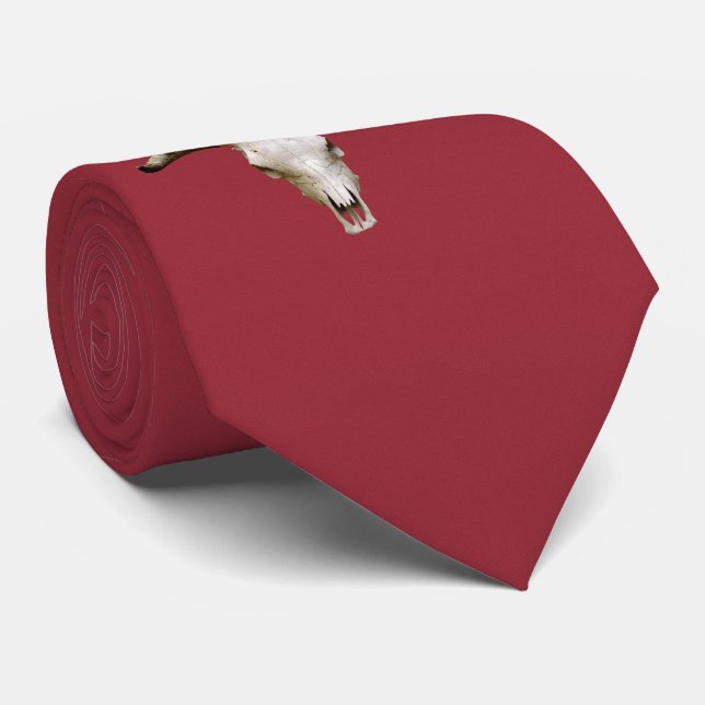gravata do crânio de burgundy (Rolled)
