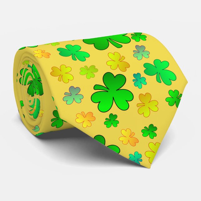 Gravata do Dia de São Patrício Shamrock (Rolled)