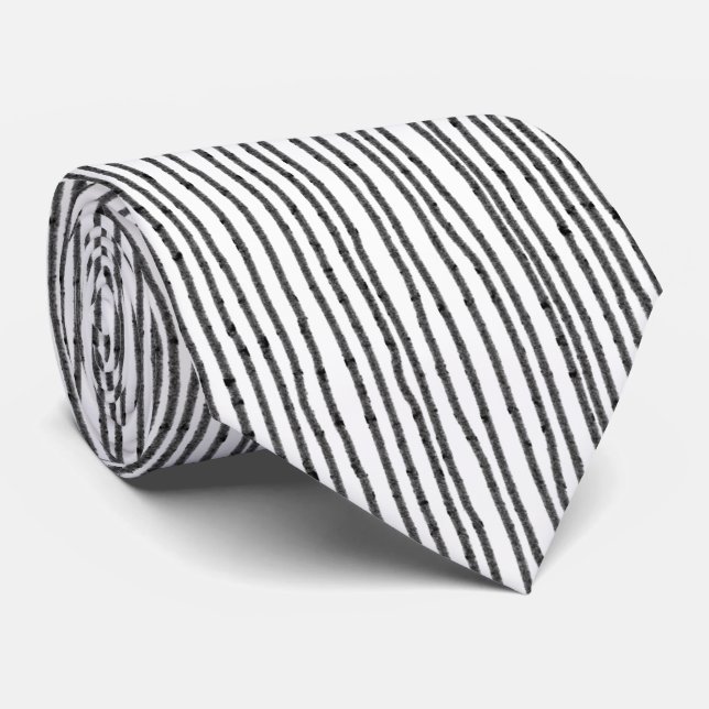 Gravata do Pescoço Preto e Branco (Rolled)