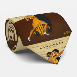 Gravata do poster vintage do casal do dançarino do