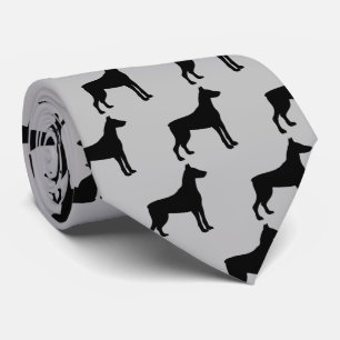 Gravata Doberman Pinscher Dog Silhouette