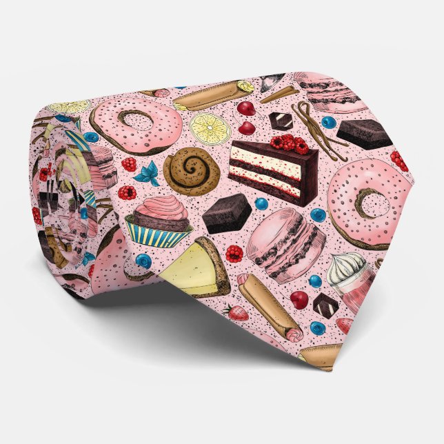 Gravata Doces a rosa (Rolled)