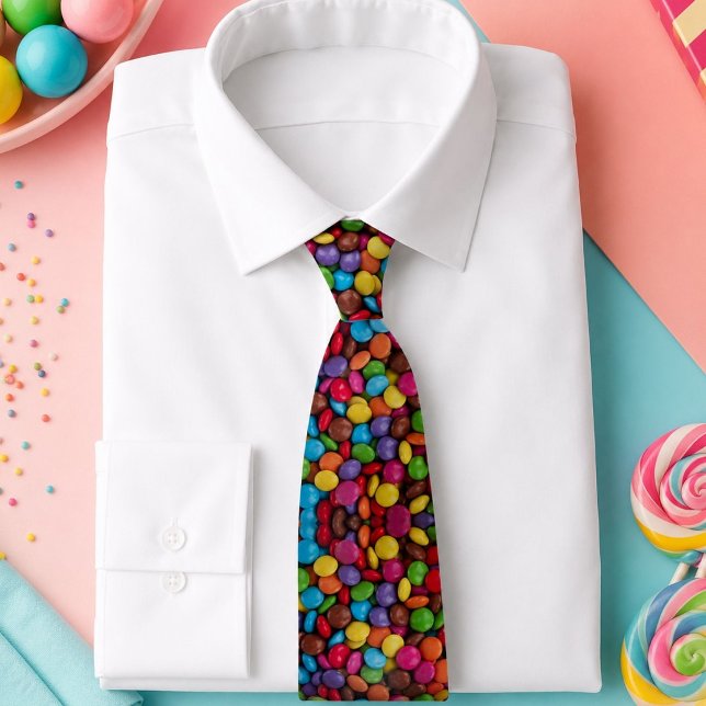 Gravata doces kawaii coloridos cores arco-íris chocolate b (kawaii cute sweets rainbow colors chocolate candy neck tie)