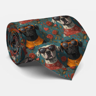 Gravata Dogue Alemão Com Rosas do Dia dos Namorados