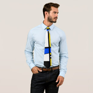 Gravata Dois Lados Da Etnicidade Amarelo Azul Preto Branco