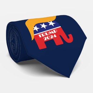Gravata Donald Trump Cabelo GOP Elefante Logotipo 