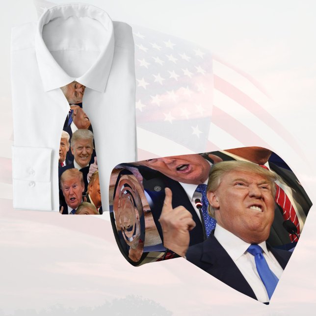 Gravata Donald Trump Tie | Rostos Engraçados De Presente (Donald Trump Tie 2024)