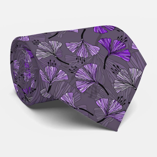 Gravata Doodle Blue beautiful floral pattern (Rolled)