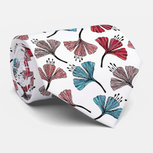 Gravata Doodle Multicolor belo padrão floral