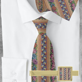 Gravata Dourada faixa plana de cor-de-rosa italiano Garlan