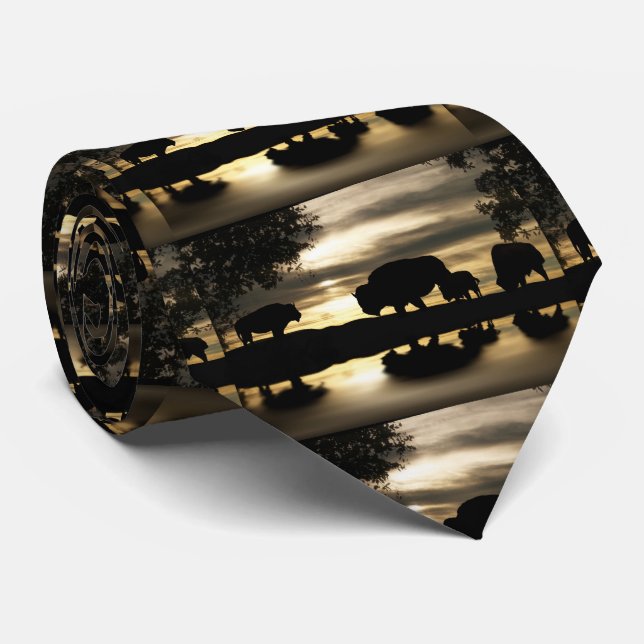 Gravata Dourada Tie Buffalo (Rolled)