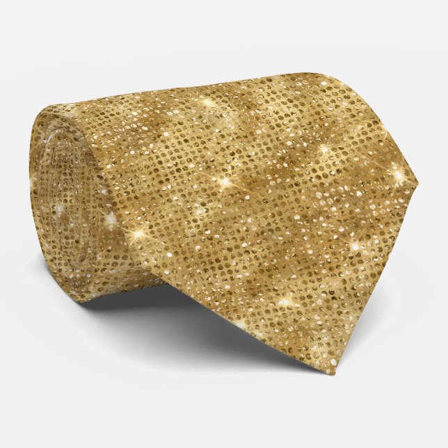 Gravata Dourada Tie Glitter (Rolled)