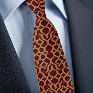 Gravata Dourado e Ruby Pattern Necktie