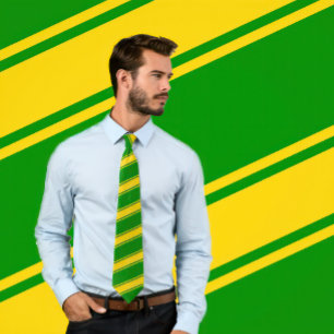 Gravata Dourado e verde, espesso e fino punho de faixas di