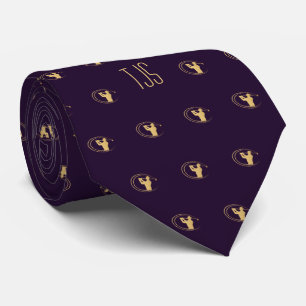 Gravata Dourado Golger Club Swing On Purple