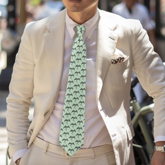 Gravata Dragão Preto Tribal Celular Verde (Criador carregado)