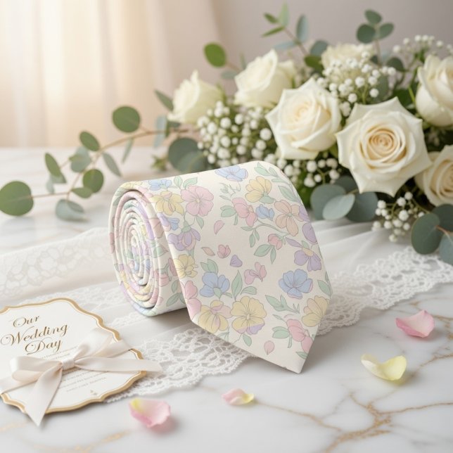 Gravata Dreamy Pastel Blossom (Criador carregado)