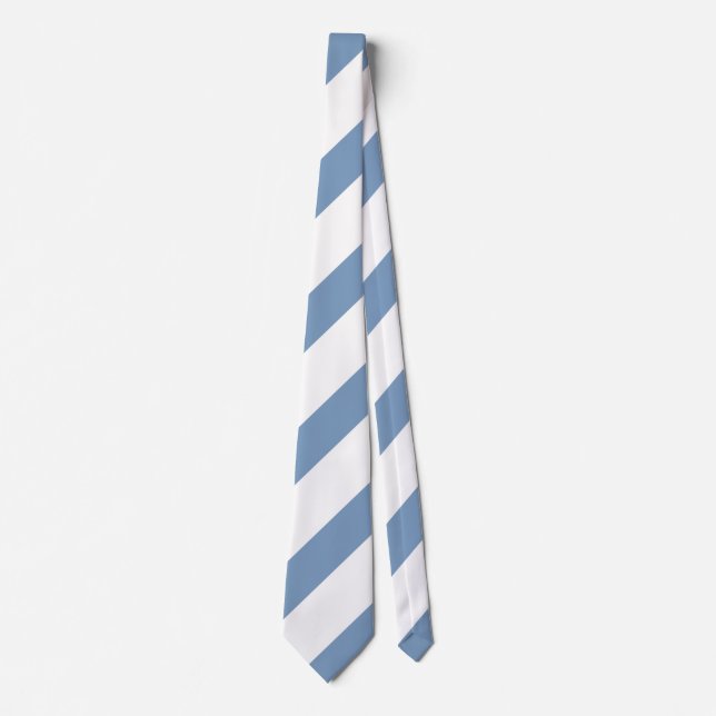 Gravata Dusty Blue and White Stripes  (Frente)