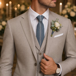 Gravata Dusty Blue Clássico Texturizado para Casamento e N