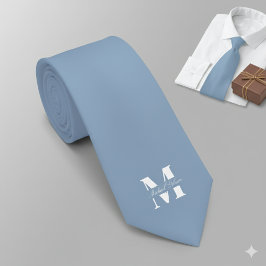 Gravata Dusty Blue | Custom Monogram Wedding Groomsmen