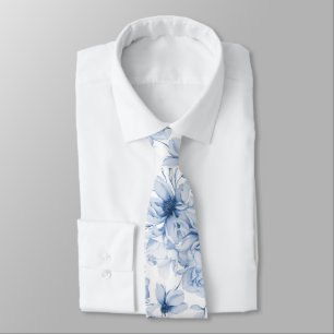 Gravata Dusty Blue Floral Wedding Tie
