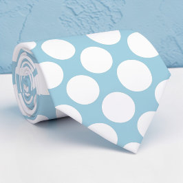 Gravata Dusty Blue Jumbo Polka Dots Custom Necktie