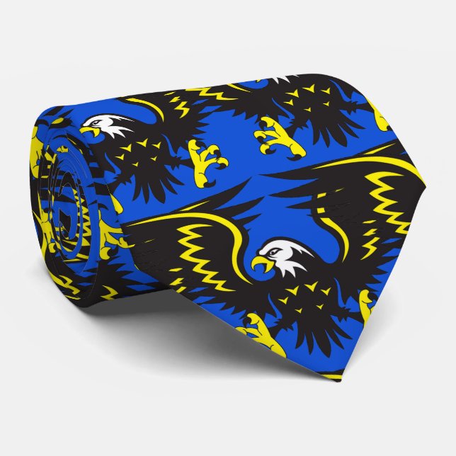 Gravata Eagles Black Futebol Basquetebol Beisebol (Rolled)