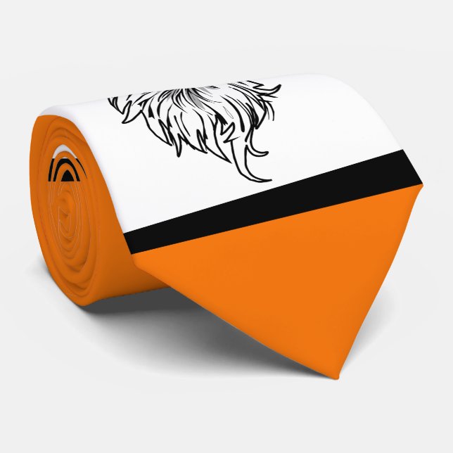 Gravata Eagles Sports Orange White Nectie (Rolled)