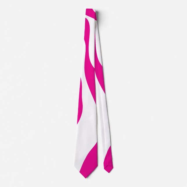 Gravata Ebb e Fluxo 4 em Magenta e Branco (Frente)