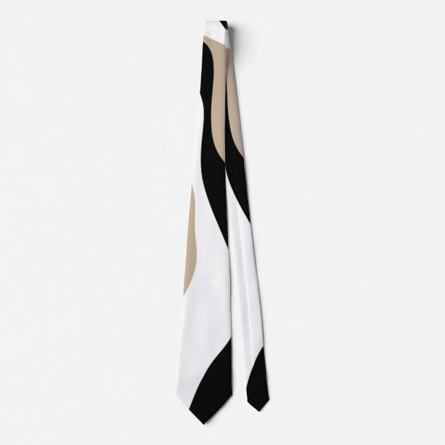 Gravata Ebb e Fluxo 4 - Taupe, Preto e Branco (Frente)
