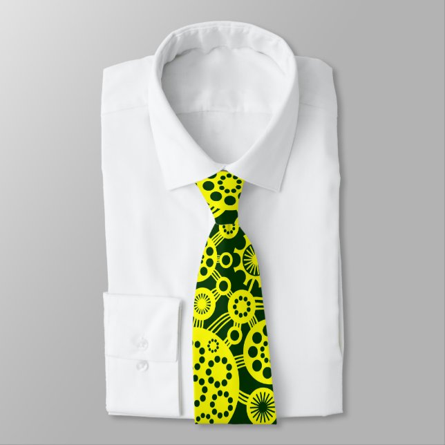 Gravata Ecossistema - Amarelo e Verde-k (Amarrado)