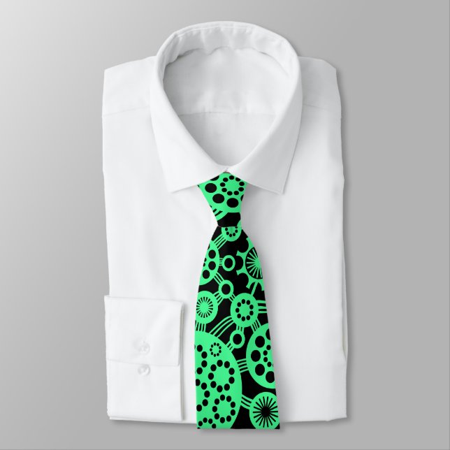 Gravata Ecossistema - Mint Green em preto (Amarrado)