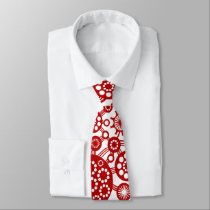 Gravata Ecossistema - Ruby Red on White