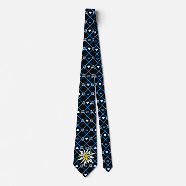 Gravata Edelweiss em preto (Frente)