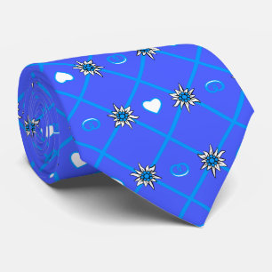 Gravata Edelweiss no azul conhece amarelo / impressão dupl