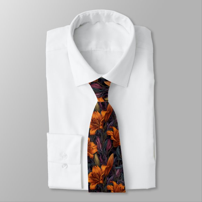 Gravata Edgy Gifts For Him Lilies Floral (Amarrado)