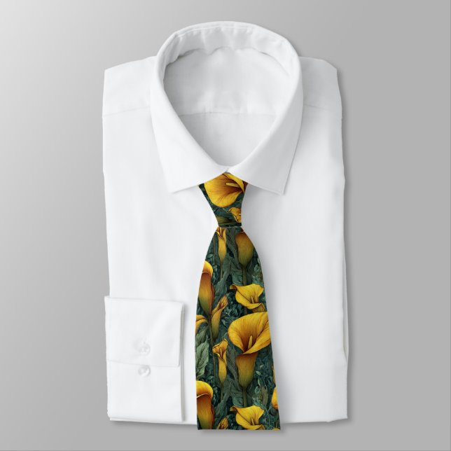 Gravata Edgy Gifts For Men Calla Lilies Floral (Amarrado)