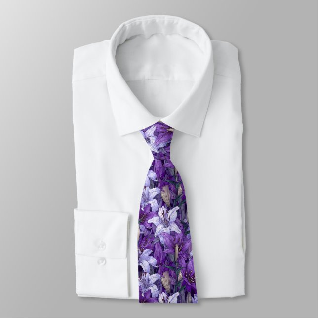 Gravata Edgy Graduation Gifts For Him Lilies Floral (Amarrado)