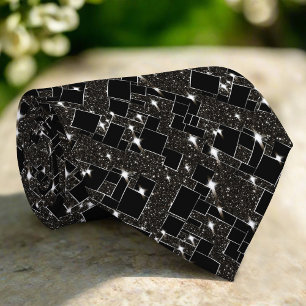 Gravata Efeito Diamante Brilhante Glitter Elegante Luxo Mo