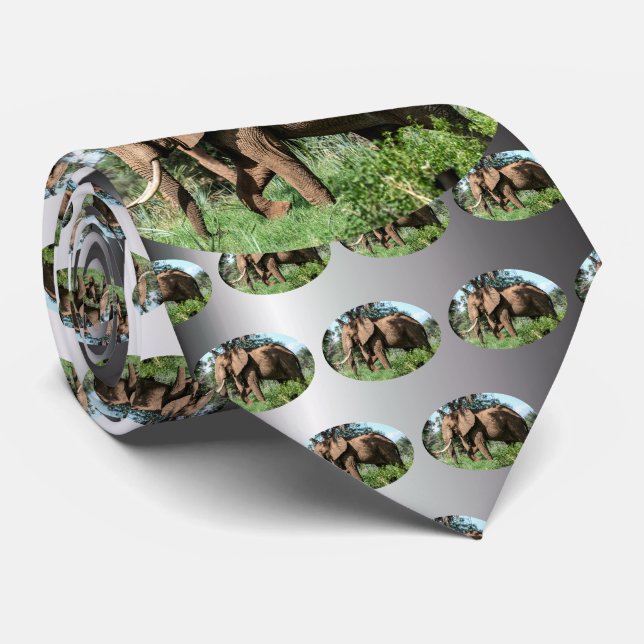 Gravata Elefante Africano no Safari (Rolled)