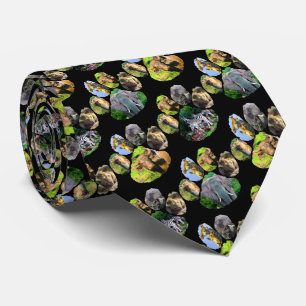 Gravata Elefante, Buffalo, Colagem de Pegada Zebra Collage