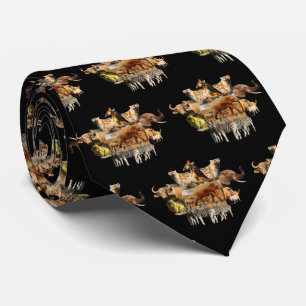 Gravata Elefante Calf e mãe Wildlife Frame Neck Tie