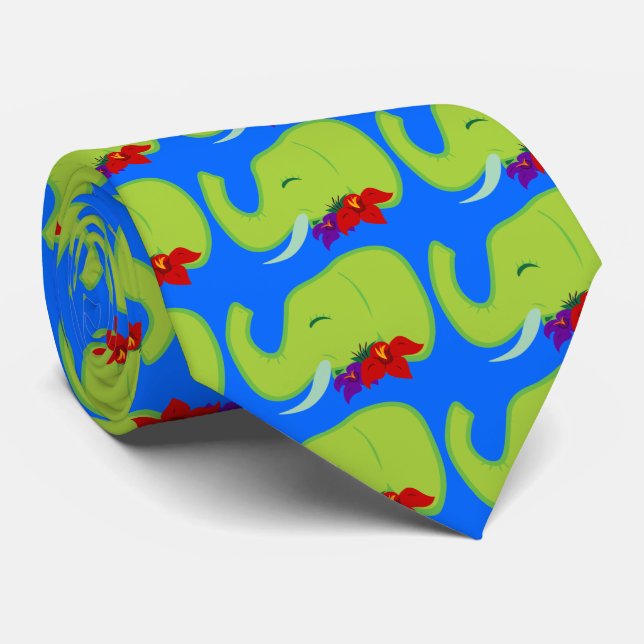 Gravata Elefante Verde (Rolled)