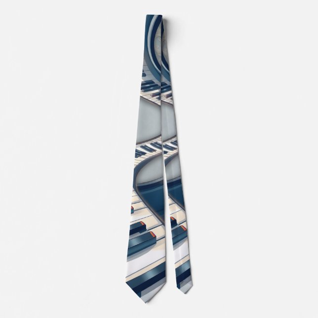 Gravata Elegance in piano keys and blossoms.  (Frente)